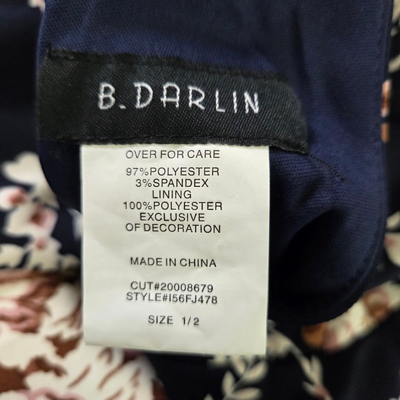 B Darlin Floral Halter Maxi Dress Navy Pink Formal Prom Womens 1/2 NWT - Picture 6 of 11